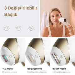 DANCER S200 3 değiştirilebilir başlık: yüz, bölgesel ve bacak modu – görsel 6