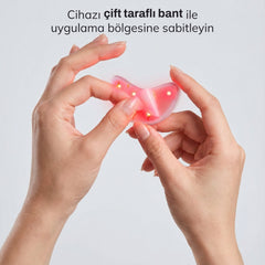 LumiWink LED göz pedi çift taraflı bant ile uygulama bölgesine sabitlenir – görsel 6